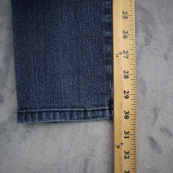 Hot Bottoms Pants Womens 5 Blue Mid Rise Straight Cut Flat Front Jeans - Picture 6 of 16